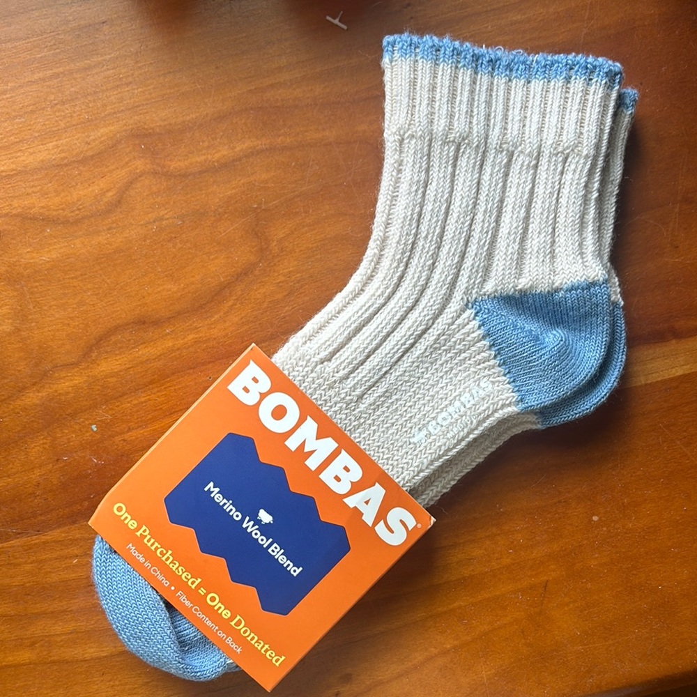 Bombas Casual Socks Cream and Blue